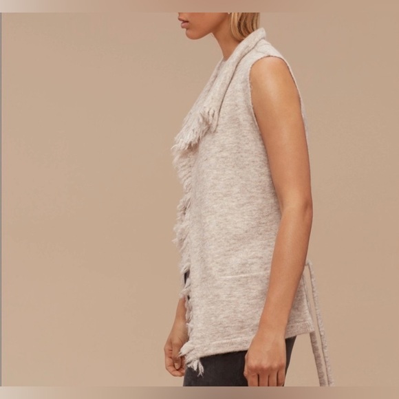Aritzia Wilfred Free Fei Fei Alpaca BlendFringe Trim Sweater Vest - Picture 6 of 15